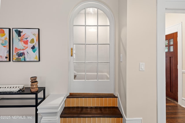 3577 Valencia Rd, Jacksonville, FL 32205 - stairs featuring wood finished floors