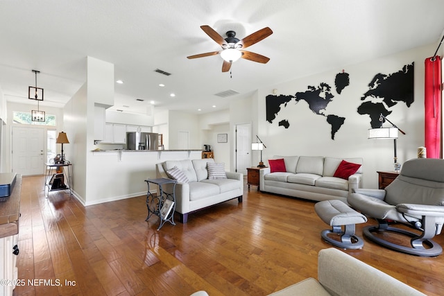364 Maplewood Dr, Saint Johns, FL 32259 - living room featuring ceiling fan, hardwood / wood-style flooring, and baseboards
