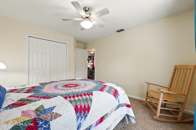 364 Maplewood Dr, Saint Johns, FL 32259 - carpeted bedroom with a closet, a ceiling fan, and baseboards