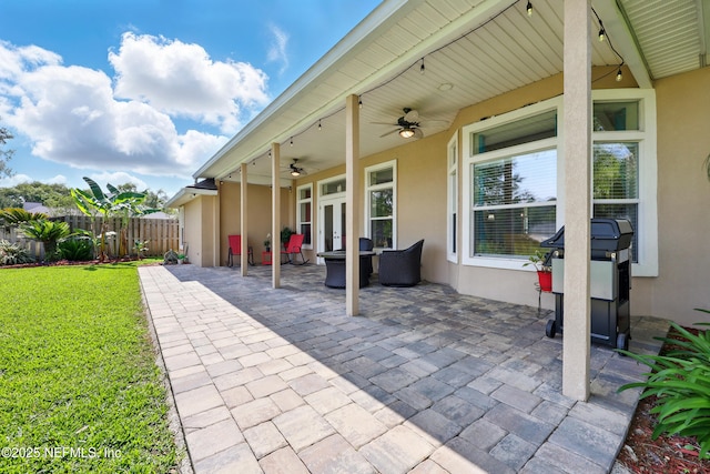 364 Maplewood Dr, Saint Johns, FL 32259 - view of patio / terrace with ceiling fan and french doors