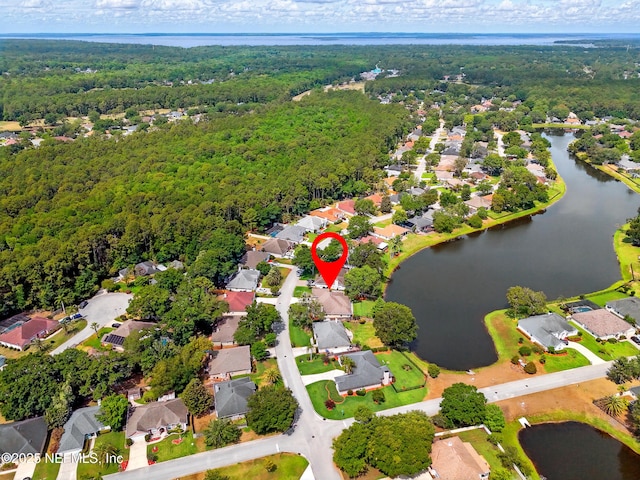 364 Maplewood Dr, Saint Johns, FL 32259 - aerial view of property and surrounding area with a heavily wooded area, a large body of water, and nearby suburban area