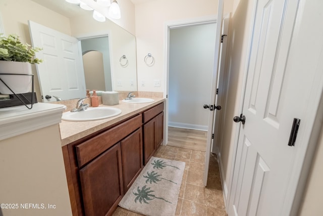 2443 Royal Pointe Dr, Green Cove Springs, FL 32043 - bathroom with double vanity and tile patterned floors