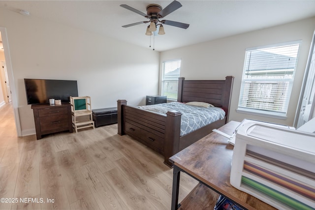 2443 Royal Pointe Dr, Green Cove Springs, FL 32043 - bedroom featuring light wood-style floors and ceiling fan