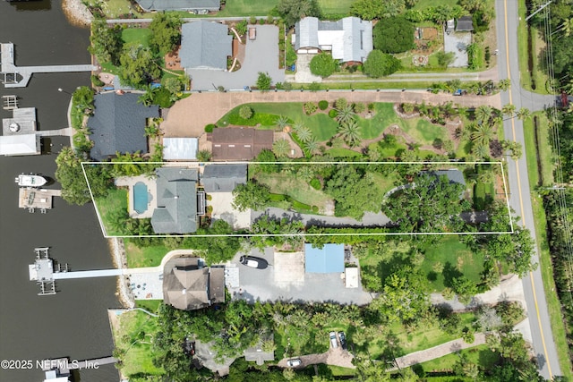 195 S Roscoe Blvd, Ponte Vedra Beach, FL 32082 - aerial view of residential area featuring a nearby body of water and property boundaries highlighted