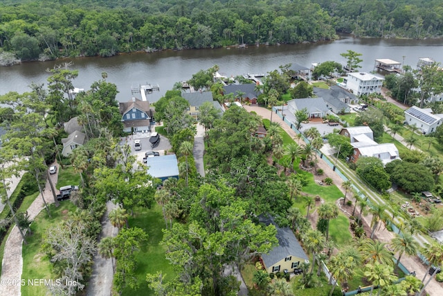 195 S Roscoe Blvd, Ponte Vedra Beach, FL 32082 - aerial view of property and surrounding area with a heavily wooded area, a large body of water, and nearby suburban area