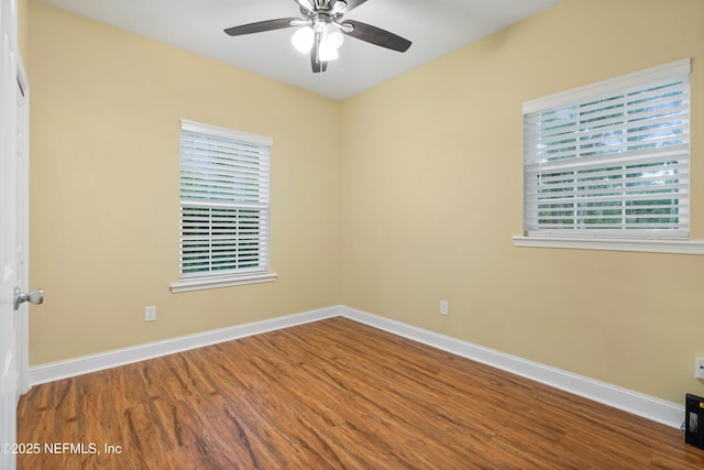 195 S Roscoe Blvd, Ponte Vedra Beach, FL 32082 - unfurnished room with wood finished floors, baseboards, and a ceiling fan
