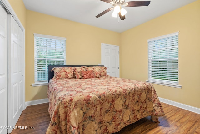 195 S Roscoe Blvd, Ponte Vedra Beach, FL 32082 - bedroom with baseboards, wood finished floors, multiple windows, and a closet