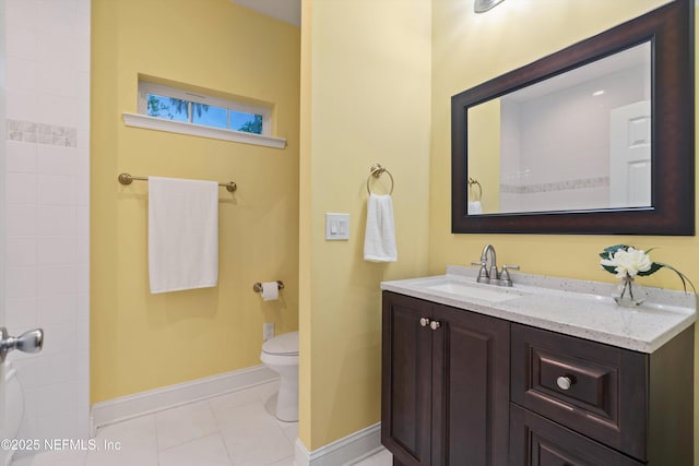 195 S Roscoe Blvd, Ponte Vedra Beach, FL 32082 - full bath featuring baseboards, vanity, toilet, and tile patterned floors