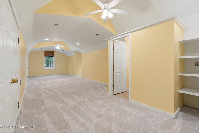 195 S Roscoe Blvd, Ponte Vedra Beach, FL 32082 - additional living space with ceiling fan, carpet flooring, lofted ceiling, and baseboards