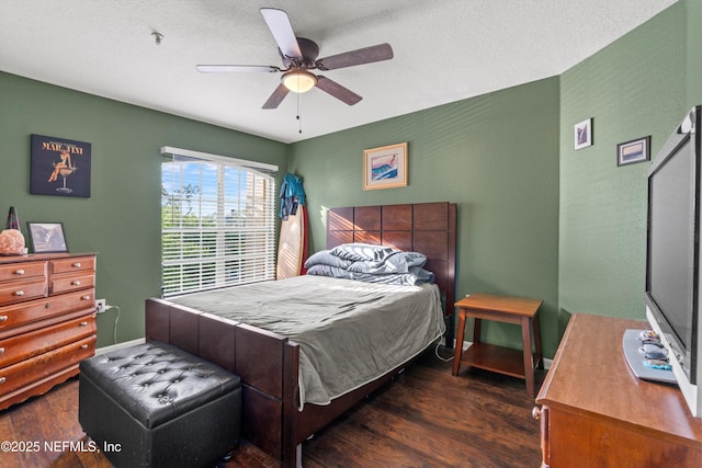 1655 The Greens Way Unit 2432, Jacksonville Beach, FL 32250 - bedroom with wood finished floors, baseboards, and ceiling fan