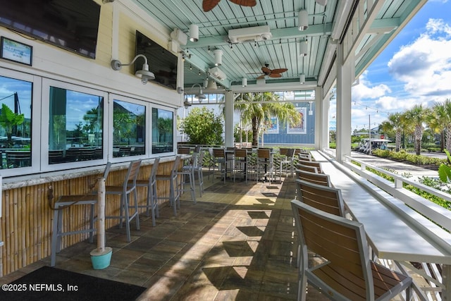836 Margaritaville Ave, Daytona Beach, FL 32124 - view of patio / terrace with ceiling fan and an outdoor bar
