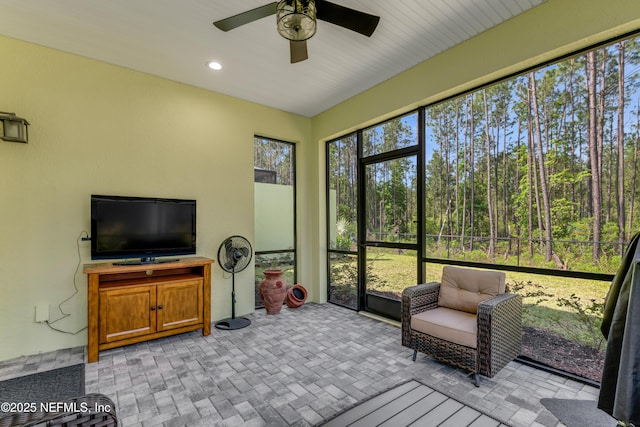 836 Margaritaville Ave, Daytona Beach, FL 32124 - sunroom / solarium featuring ceiling fan