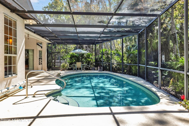 445 W Mill Chase Ct, Ponte Vedra Beach, FL 32082 - outdoor pool with a patio area and glass enclosure