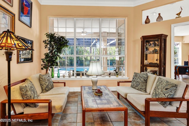 445 W Mill Chase Ct, Ponte Vedra Beach, FL 32082 - living room with crown molding