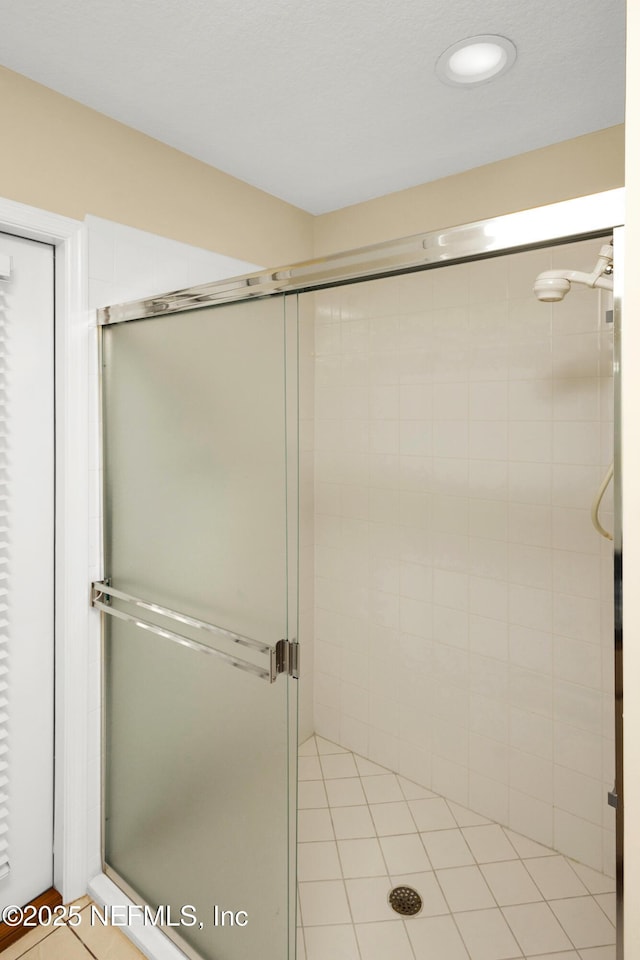 445 W Mill Chase Ct, Ponte Vedra Beach, FL 32082 - full bath featuring a shower stall, recessed lighting, and tile patterned flooring