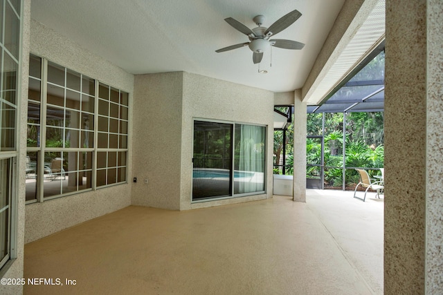 445 W Mill Chase Ct, Ponte Vedra Beach, FL 32082 - view of patio featuring a ceiling fan and a lanai