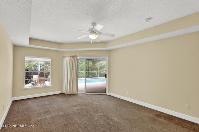 445 W Mill Chase Ct, Ponte Vedra Beach, FL 32082 - empty room featuring carpet, a textured ceiling, ceiling fan, and baseboards