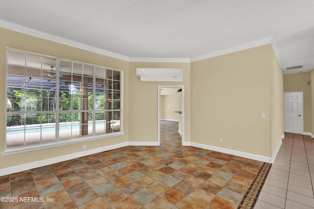 445 W Mill Chase Ct, Ponte Vedra Beach, FL 32082 - spare room featuring ornamental molding, baseboards, and light stone finish floors
