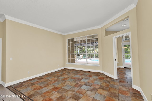 445 W Mill Chase Ct, Ponte Vedra Beach, FL 32082 - unfurnished room with ornamental molding, stone finish floors, and baseboards