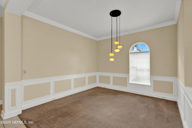 445 W Mill Chase Ct, Ponte Vedra Beach, FL 32082 - carpeted spare room featuring ornamental molding and wainscoting