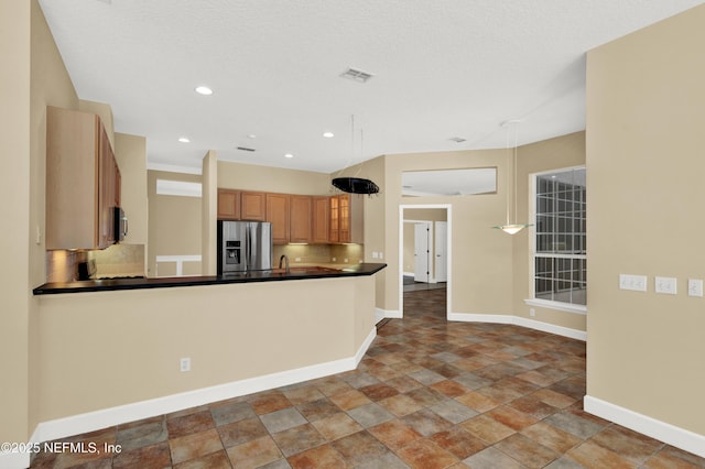 445 W Mill Chase Ct, Ponte Vedra Beach, FL 32082 - kitchen with appliances with stainless steel finishes, baseboards, dark countertops, backsplash, and recessed lighting