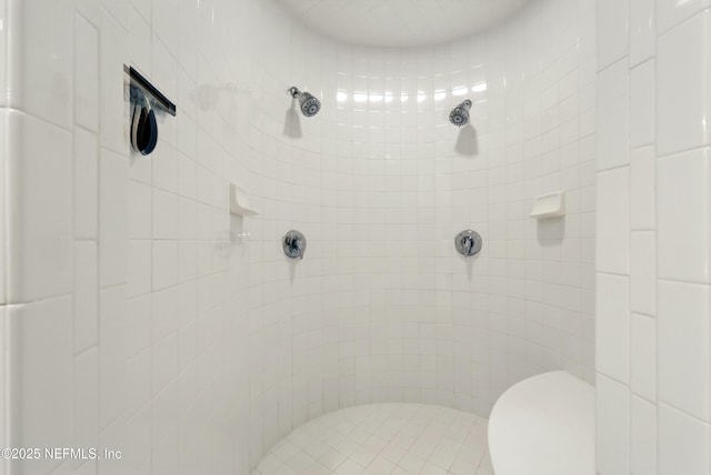 full bath with tiled shower