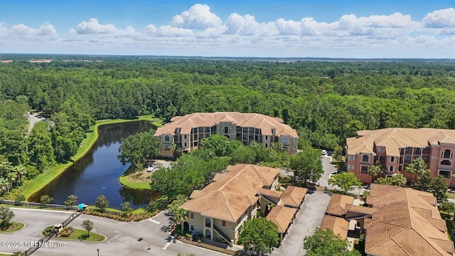 200 Paseo Terraza Unit 203, Saint Augustine, FL 32095 - drone / aerial view of a heavily wooded area and a nearby body of water