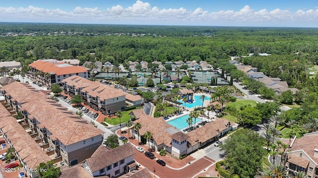200 Paseo Terraza Unit 203, Saint Augustine, FL 32095 - bird's eye view of a heavily wooded area and a pool