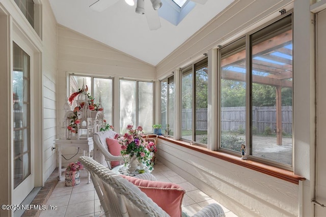 3041 Marrano Dr, Orange Park, FL 32073 - sunroom / solarium featuring lofted ceiling, a skylight, and tile patterned floors