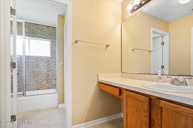11092 Turnbridge Dr Unit 74, Jacksonville, FL 32256 - full bathroom with vanity, tile patterned floors, and shower / bath combination with glass door