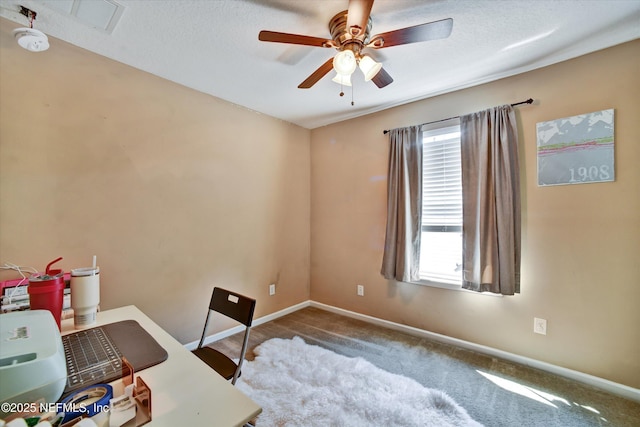 8672 Ribbon Falls Ln, Jacksonville, FL 32244 - carpeted office space with plenty of natural light, a ceiling fan, and baseboards
