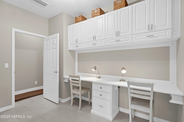389 Summerset Dr, Saint Johns, FL 32259 - office space featuring baseboards, built in study area, and light tile patterned flooring