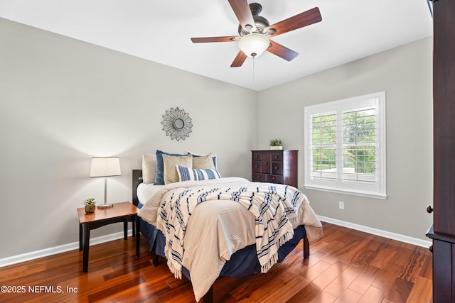 389 Summerset Dr, Saint Johns, FL 32259 - bedroom with baseboards, wood finished floors, and a ceiling fan