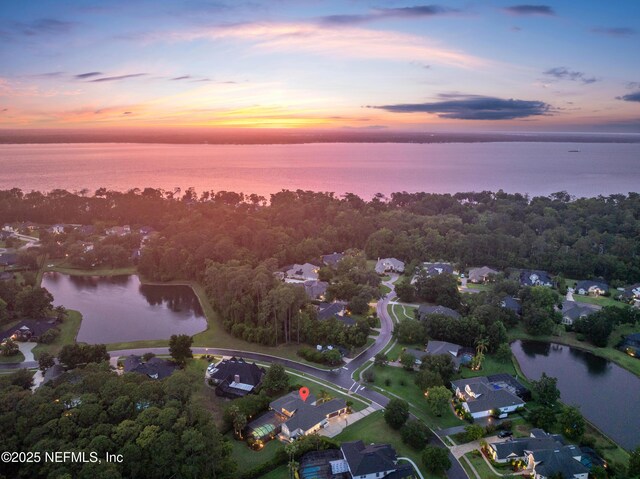 389 Summerset Dr, Saint Johns, FL 32259 - aerial view at dusk of a water view and a residential view