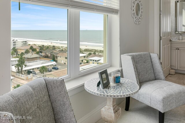 932 1st St N Unit 902, Jacksonville Beach, FL 32250 - living area featuring view of water and beach