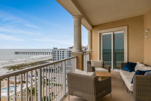 932 1st St N Unit 902, Jacksonville Beach, FL 32250 - balcony featuring view of water and beach