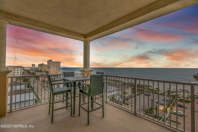 932 1st St N Unit 902, Jacksonville Beach, FL 32250 - balcony at dusk featuring a water view