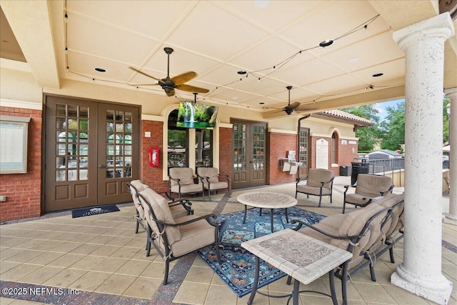221 Thornloe Dr, Saint Johns, FL 32259 - view of patio featuring french doors and ceiling fan
