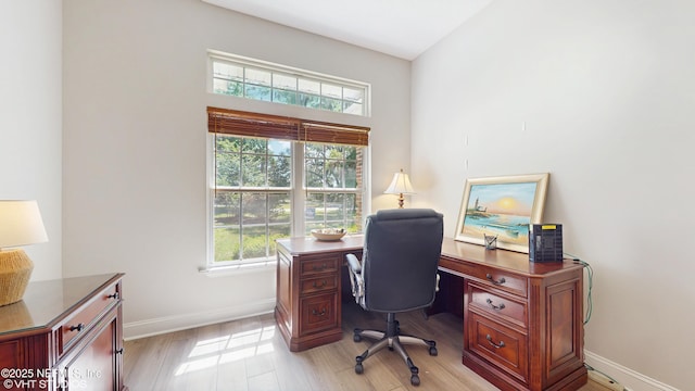 96069 Hidden Marsh Ln, Fernandina Beach, FL 32034 - office area featuring plenty of natural light, light wood-style flooring, and baseboards