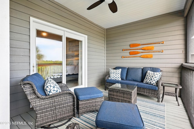 626 Ponte Vedra Blvd Unit B6, Ponte Vedra Beach, FL 32082 - wooden terrace featuring ceiling fan and an outdoor hangout area