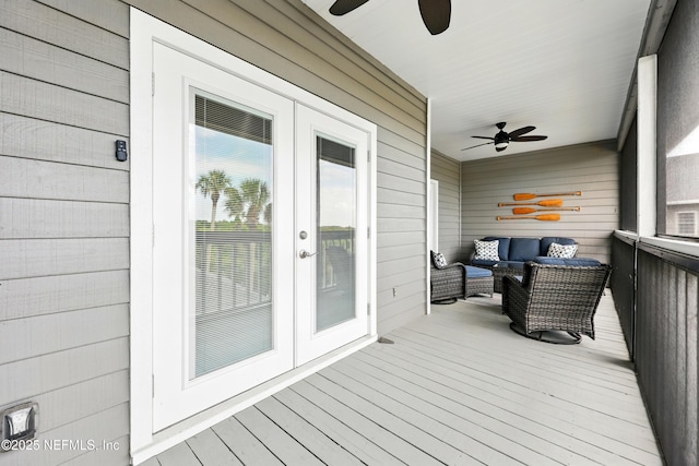 626 Ponte Vedra Blvd Unit B6, Ponte Vedra Beach, FL 32082 - deck with french doors and a ceiling fan