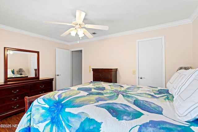 10200 Belle Rive Blvd Unit 136, Jacksonville, FL 32256 - bedroom featuring ornamental molding, ceiling fan, and dark wood finished floors