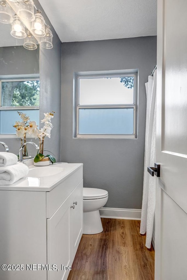 5530 Sharon Ter, Jacksonville, FL 32207 - full bathroom featuring wood finished floors, vanity, toilet, and plenty of natural light