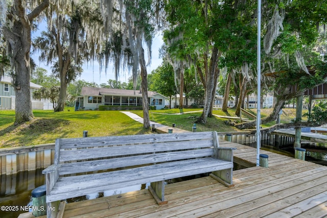 130 Woodbury Trl, Satsuma, FL 32189 - dock area featuring a lawn and a water view