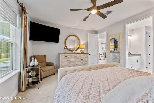360 Rustic Mill Dr, Saint Augustine, FL 32092 - bedroom featuring light colored carpet, baseboards, and a ceiling fan