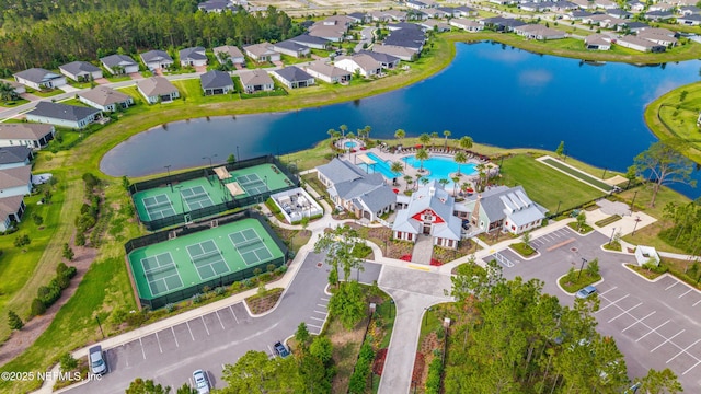 360 Rustic Mill Dr, Saint Augustine, FL 32092 - aerial perspective of suburban area featuring a large body of water and a pool area