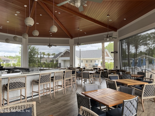 223 Creek Pebble Dr, Ponte Vedra, FL 32081 - sunroom featuring beam ceiling
