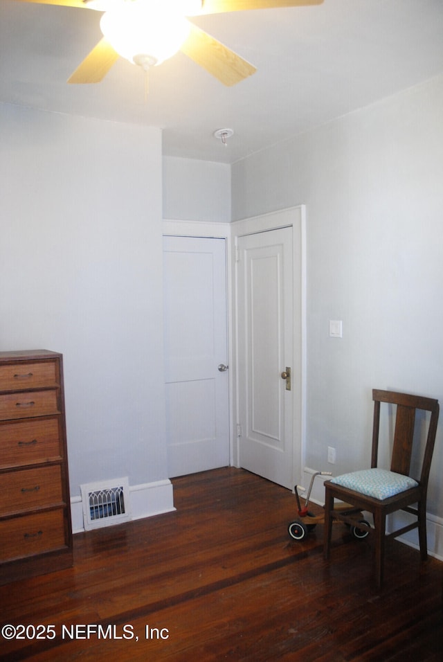 123 Arlington Way, Ormond Beach, FL 32176 - sitting room with wood finished floors, a ceiling fan, and baseboards