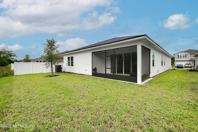 618 Honeycomb Trl, Saint Augustine, FL 32095 - rear view of property with a sunroom and central air condition unit