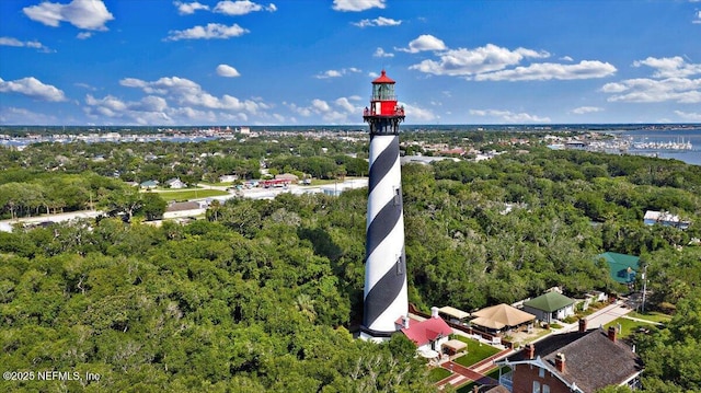618 Honeycomb Trl, Saint Augustine, FL 32095 - bird's eye view of a heavily wooded area and a large body of water